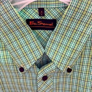 Mens Ben Sherman button down shirt short sleeve